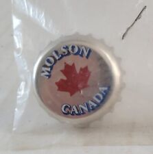 VINTAGE MOLSON CANADA PIN BACK MAPLE LEAF BEER PROMOTION picture