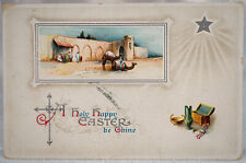 Antique Embossed Postcard A Happy Easter Be Thine - 1913 1 cent Stamp picture