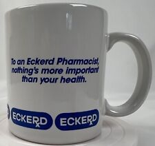 Eckerd Pharmacy Drug RX Mug White Blue Pharmacist Vintage Health Collectible picture