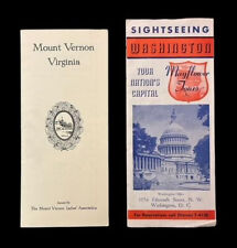 Washington DC & Mount Vernon Virginia Vintage Brochures 1950s Tour George picture