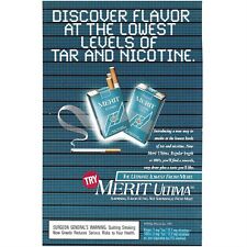 Merit Ultima Cigarette Tobacco Advert 1980s Vintage Print Ad picture