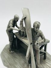 Franklin Mint Wright Brothers Airplane Invention Pewter Sculpture picture
