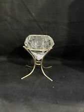 PartyLite 24% Lead Crystal Diamond Shaped Solitaire Candle Holder picture
