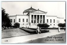 Chicago Illinois IL Postcard RPPC Photo Shedd Aquarium Scene Street c1940's picture