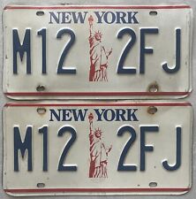 PAIR 1986 New York LIBERTY License Plate Tag picture