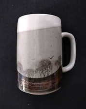 Otagiri Original Coffee Mug Cup Trees, Birds & Landscape Hand Made Painted Japan picture