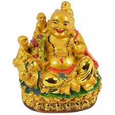 Resin Feng Shui Laughing Buddha with Childs (Gold)Children for Health, picture