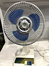 Vintage Kuo-Horng 9 Inch Oscillating Fan Blue Blades Model KH-09 Tested Working picture