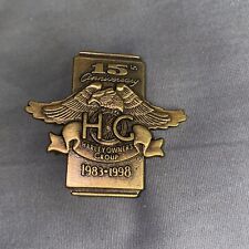 1983 -1998 HARLEY DAVIDSON OWNERS GROUP HOG 15th ANNIVERSARY MEMBER VEST PIN picture