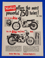 1965 NORTON CLASSIC 750cc MOTORCYCLE ATLAS TWIN ROAD-SPORT & SCRAMBLER PRINT AD picture