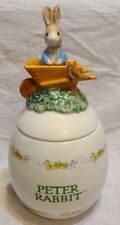 Vintage 2003 Beatrix Potter Peter Rabbit Cookie Jar Egg Shaped FW & Co Teleflora picture