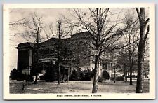 High School c1949 Blackstone Virginia VA B/W Vintage Postcard picture