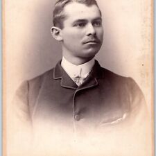 c1880s Harrisburg, PA Handsome Young Man Dapper Cabinet Card Photo Kraus B21 picture