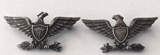 WW1 WW2 Sterling Colonel Eagle Insignia Pair Named HARRY W SPRAKER picture