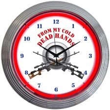 GUN - FROM MY COLD DEAD HANDS FIREARMS NEON CLOCK Sign Lamp Light picture