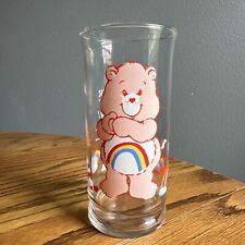 Care Bears Cheer Bear Vtg Pizza Hut Drink Glass 16 Oz 6” 1983 Pink Collector Cup picture