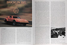 1975 BRICKLIN SV1 Genuine ROAD TEST W/specs & Styling Analysis ~  picture