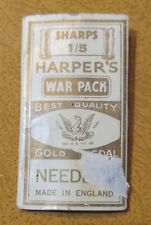 Vintage Harpers War Pack Sewing Needles Made in England WWII picture