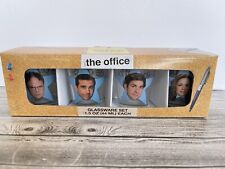 The Office Shot Glasses 1.5 oz NEW In Box Glassware Set Of 4 picture