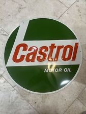 Vintage CASTROL MOTOR OIL METAL Sign GAS STATION Sterling Embossed Original Nice picture
