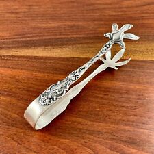 RARE WALLACE ART NOUVEAU STERLING SILVER FIGURAL ICE TONGS IRIAN 1902 picture