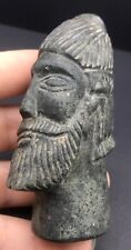 Rare ancient Bactrain stone king face with beard figure picture