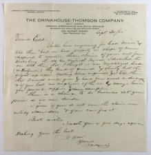 1915 Letterhead Drinkhouse Thomson Company Mill Agents San Francisco California picture