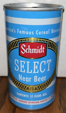 VINTAGE SCHMIDT SELECT NEAR BEER TAB  STEEL BEER CAN - NON-ALCOHOLIC picture