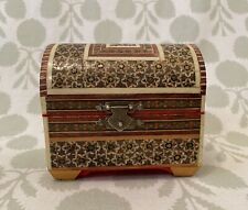 Vintage Persian Khatam Wood Jewelry Trinket Box w/ Inlay Marquetry Micro Mosaic picture