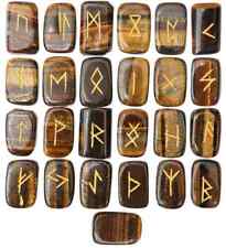 Tiger Eye Cube Rune Set Crystal Stones Set Elder Reiki Healing gemstone 25 Pcs picture
