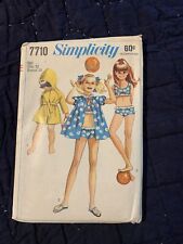 Vintage Simplicity Pattern # 7710 Girls Size 12 Beach Coat and Bathing-Suit picture