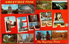 Vtg Penna Pennsylvania Large Letter Greeting from 1950s Chrome Postcard picture