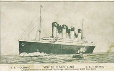 VTG White Star Line - SS Titanic & SS Olympic *RARE* POSTCARD picture