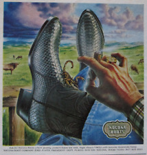 1980 NOCONA Western Cowboy Boots Print Ad ~ SCORPION w/ Alex Ebel Art picture