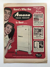 1953 Amana Food Freezer Vintage Print Ad Upright Food Freezer Appliance picture