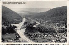 Postcard PA Pennsylvania Turnpike Looking East with City of Everett picture