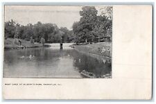 1915 West Lake Gilberts Park River Trees Bridge Konxville Illinois IL Postcard picture
