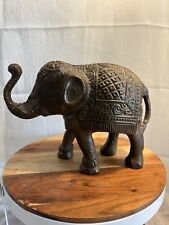 Metal Elephant Figurine Statue Trunk Up Detailed From India picture