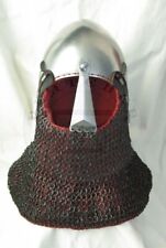 Medieval Custom SCA 16 Gauge Steel nosal Bascinet Helmet picture