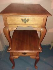 FURNITURE Vintage 2  BROYHILL Queen Anne Style wood End Side Table with Drawer picture