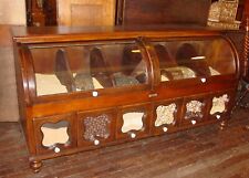 Neat antique curved glass country store seed dry goods display case----16027 picture