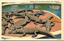 Vtg Hot Springs National Park Arkansas AR Alligator Farm 1930s Linen Postcard picture