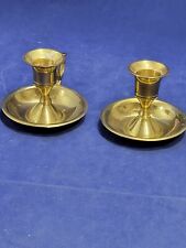 Pair Of Vintage Brass Finger Candle Holder With Tray  picture