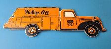 Vintage Phillips 66 Gasoline Sign - Gas Oil Truck Service Pump Porcelain Sign picture
