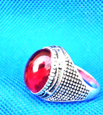 Vintage moroccan ring old berber silver ancient ring with red stone picture