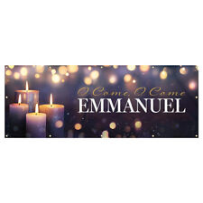 Wall Hanging Outdoor Banner Church Decoration O Come, O Come, Emmanuel 8ft x 3ft picture