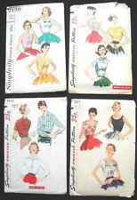 1950s BLOUSE PATTERNS LOT Complete Small Rockabilly Casual to Evening Simplicity picture