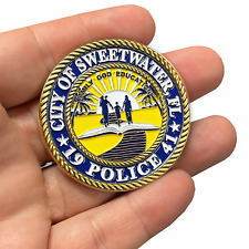 EL8-02 Sweetwater Police Department Miami Florida Challenge Coin Sweet Water picture