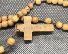 Blessed Jerusalem Rosary Olive Wood Beads Jesus Cross Holy Land Hand Made picture