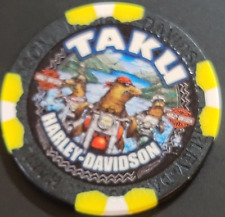 TAKU HD ~ ALASKA ~Black/Yellow Wide Print ~ Harley Davidson Poker Chip picture
